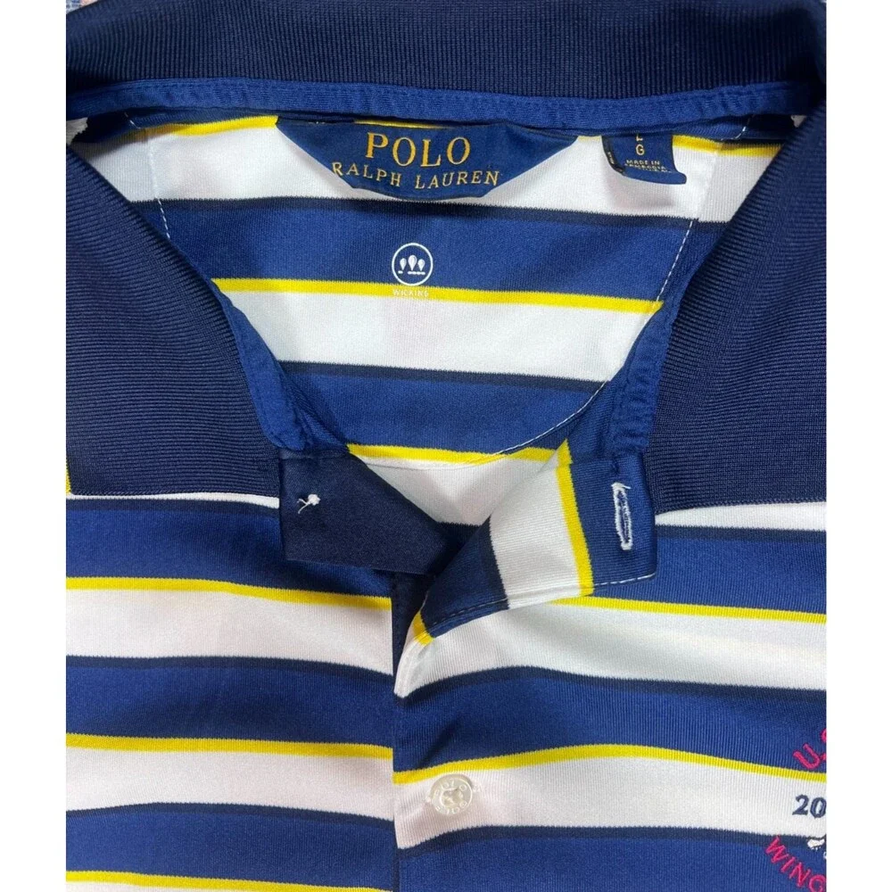 Polo Ralph Lauren US Open 2020 Winged Foot Striped Golf Polo Shirt Mens L